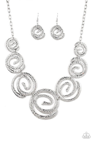 Statement Swirl- Silver Necklace