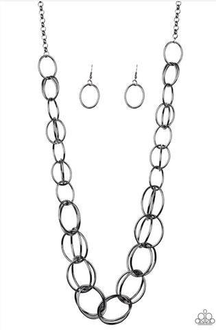 Elegantly Ensnared- Gunmetal Necklace