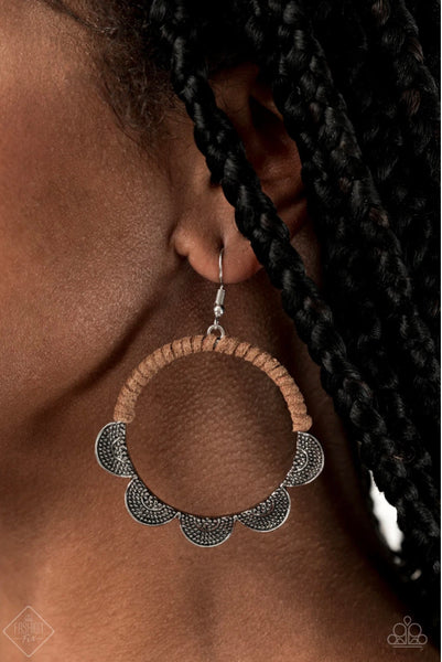 Tambourine Trend- Brown Earrings