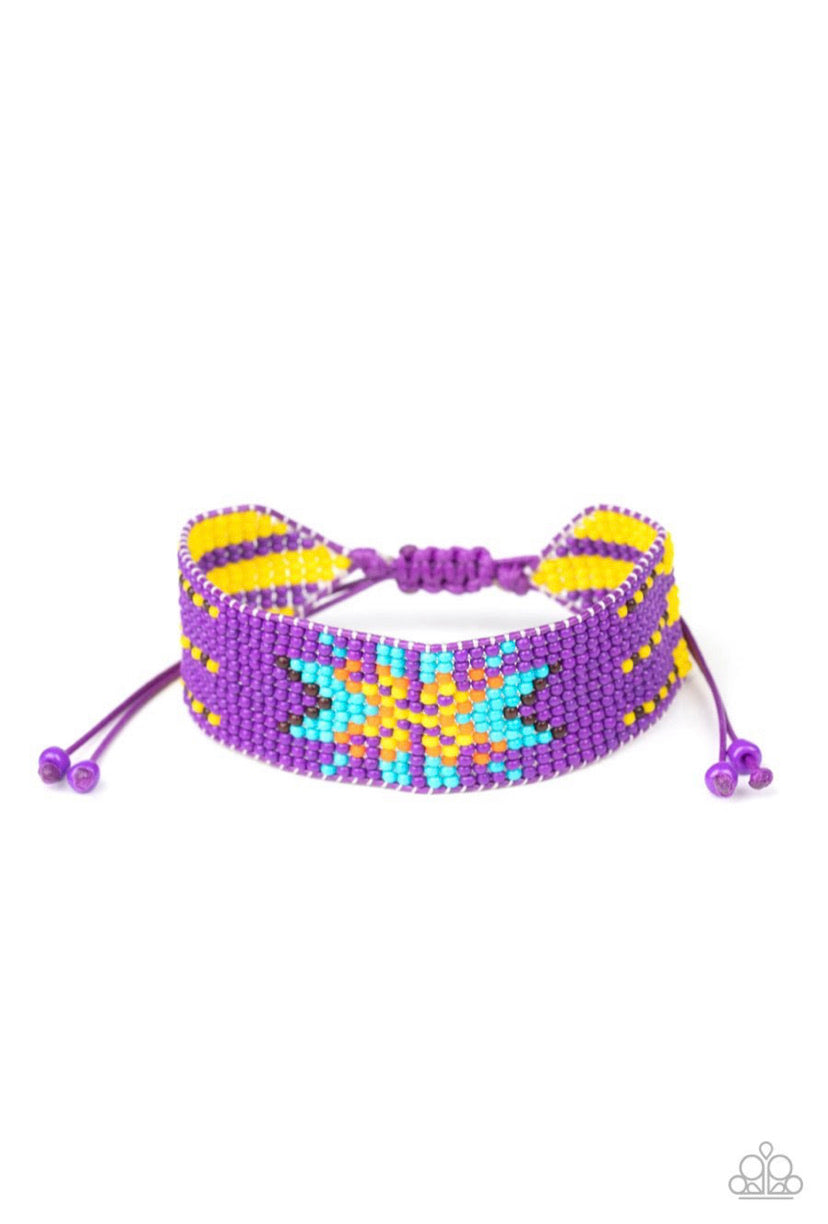 Beaded Badlands- Purple Bracelet