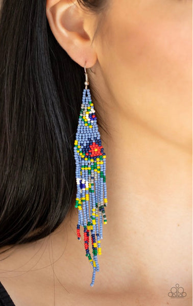 Beaded Gardens- Blue Multi Earrings