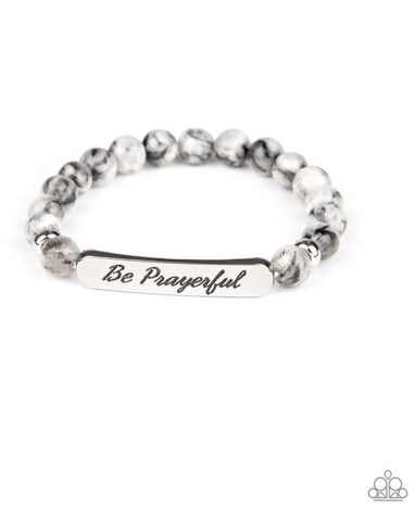 Be Prayerful- Black and White Bracelet