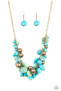 Full Out Fringe- Blue Necklace