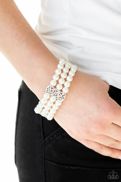 Ritzy Ritz- White Bracelet