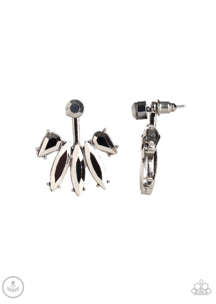 Stunningly Striking- Black Post Earrings