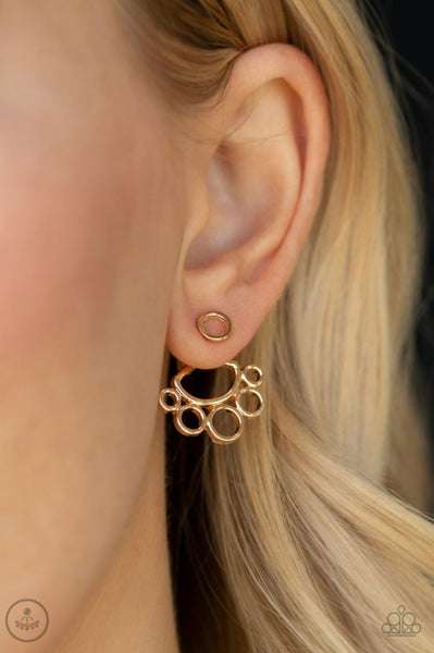 Completely Surrounded- Gold Post Earrings