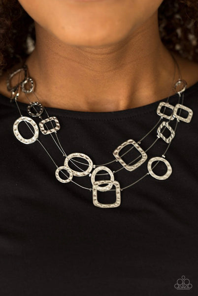 Geo-ing Strong- Silver Necklace