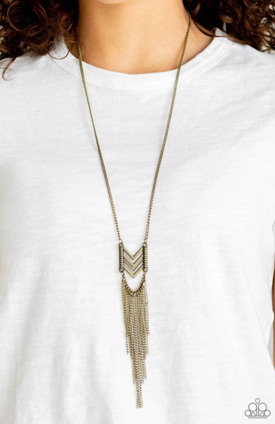 Point Taken- Brass Necklace