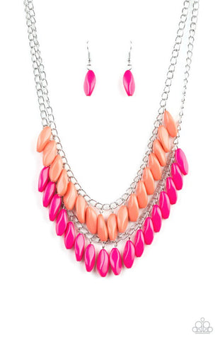 Beaded Boardwalk- Pink Necklace