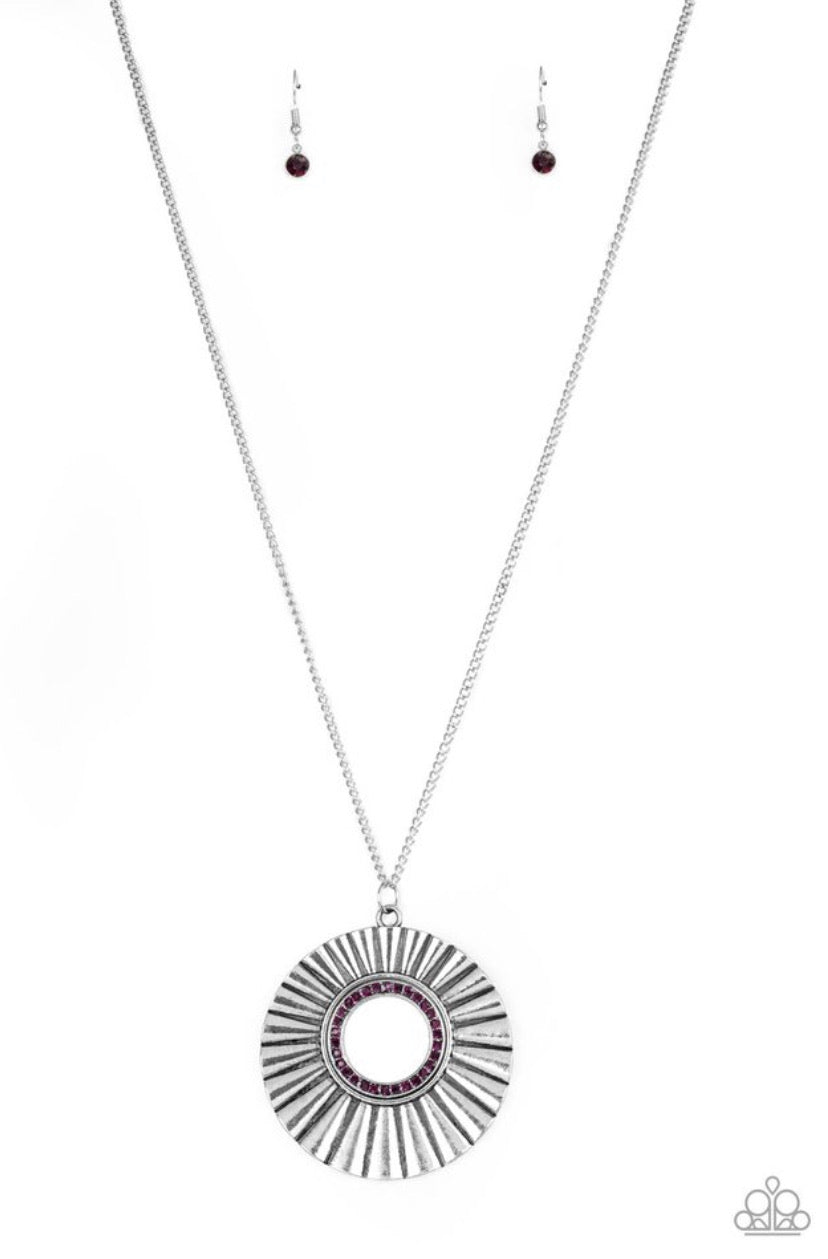 Chicly Centered- Purple Necklace