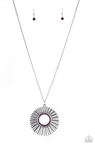 Chicly Centered- Purple Necklace