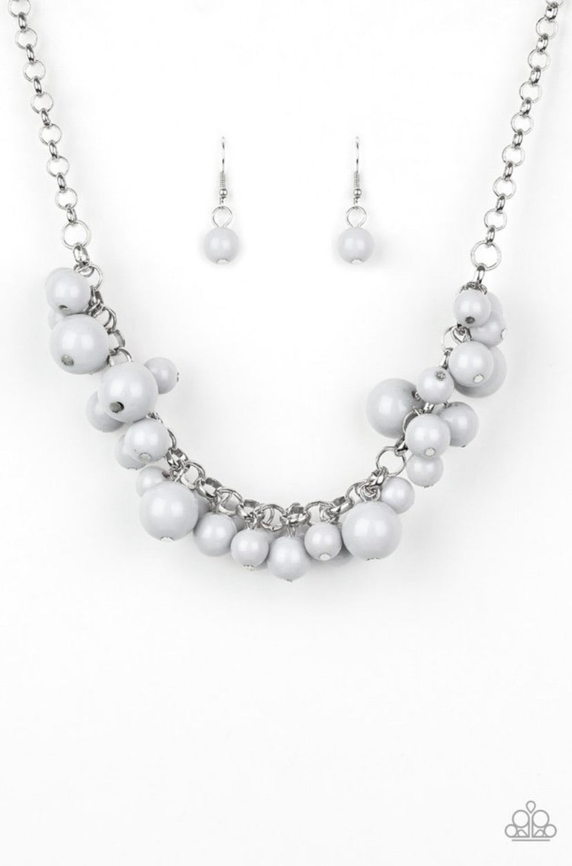 Walk This Broadway- Grey Necklace