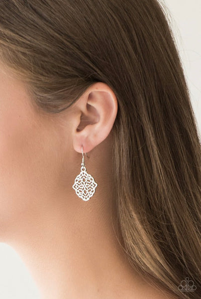 Flirty Florals- Silver Earrings