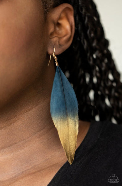 Fleek Feathers- Blue Earrings