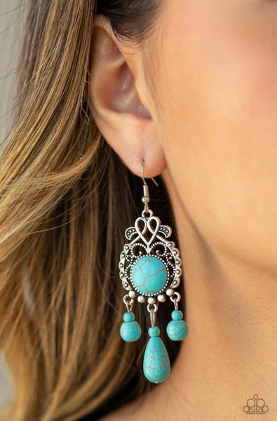 Stone Bliss- Blue Earrings