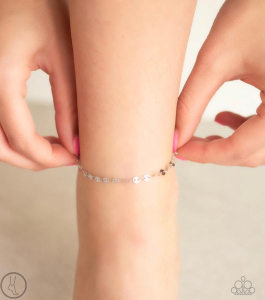 Beach Shimmer- Silver Anklet