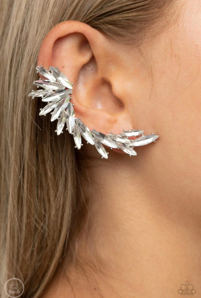 Because Ice Said So- White Ear Crawler Earrings