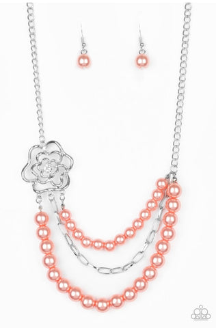 Fabulously Floral- Orange Necklace