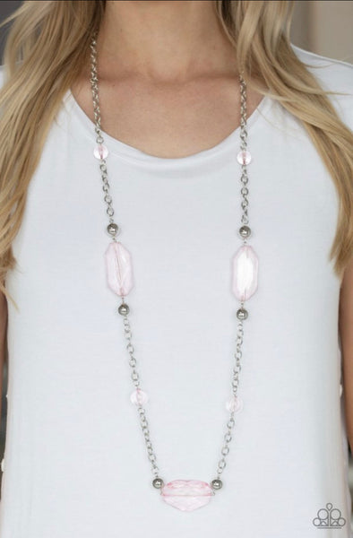 Crystal Charm- Pink Necklace