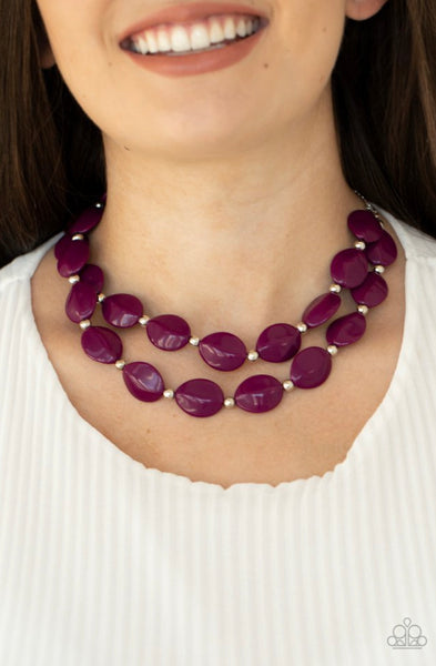 Two-Story Stunner- Purple Necklace