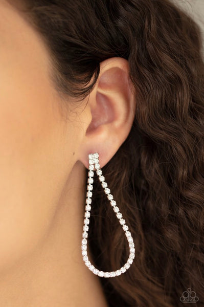 Diamond Drops- White Post Earrings