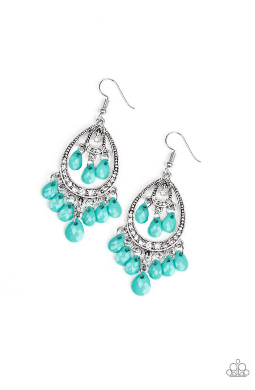 Gorgeously Genie- Blue Earrings