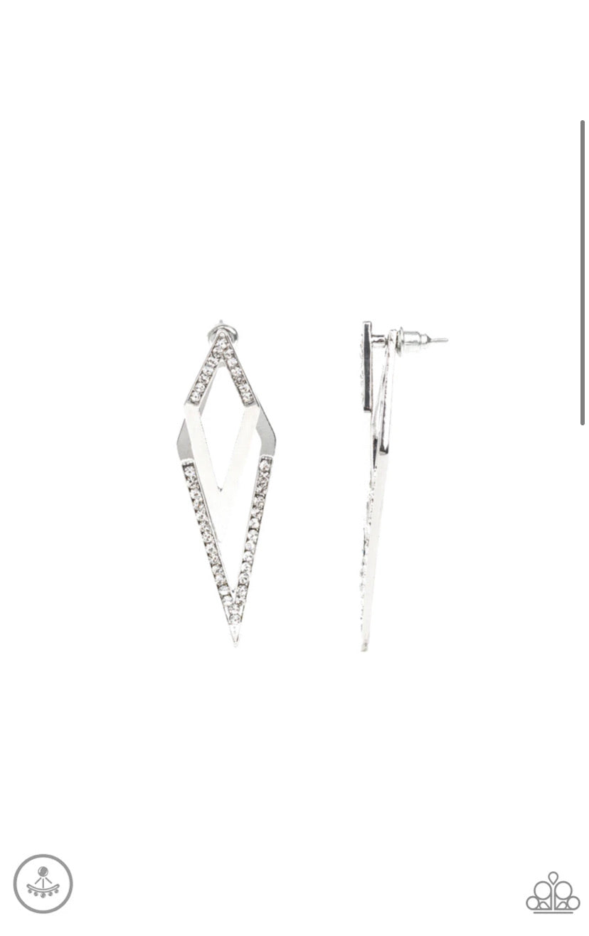 Point-Bank- White Post Earrings