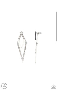 Point-Bank- White Post Earrings