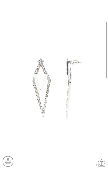 Point-Bank- White Post Earrings