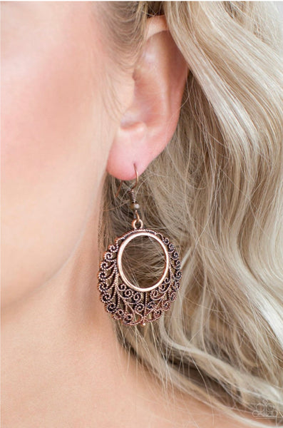 Grapevine Glamorous- Copper Earrings