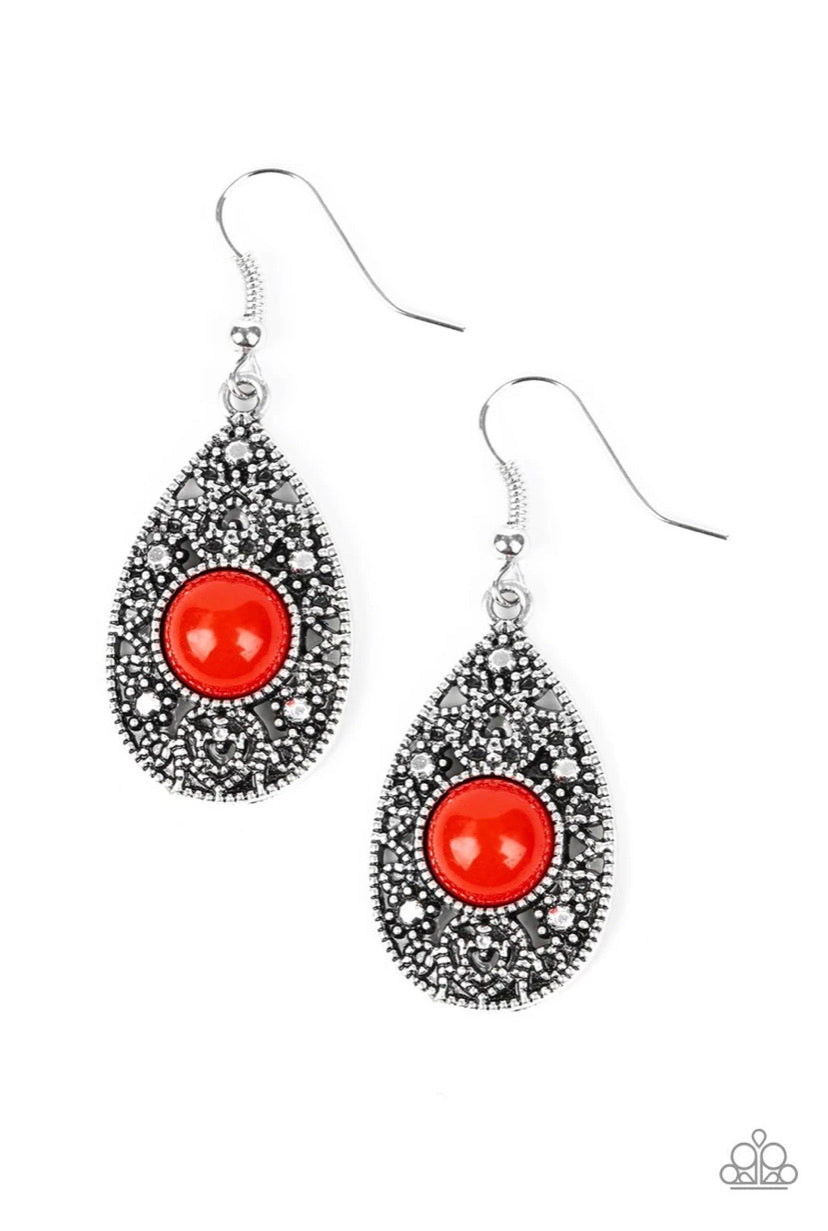 From Pop to Bottom- Red Earrings
