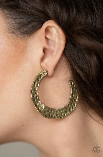 The Hoop Up- Brass Earrings