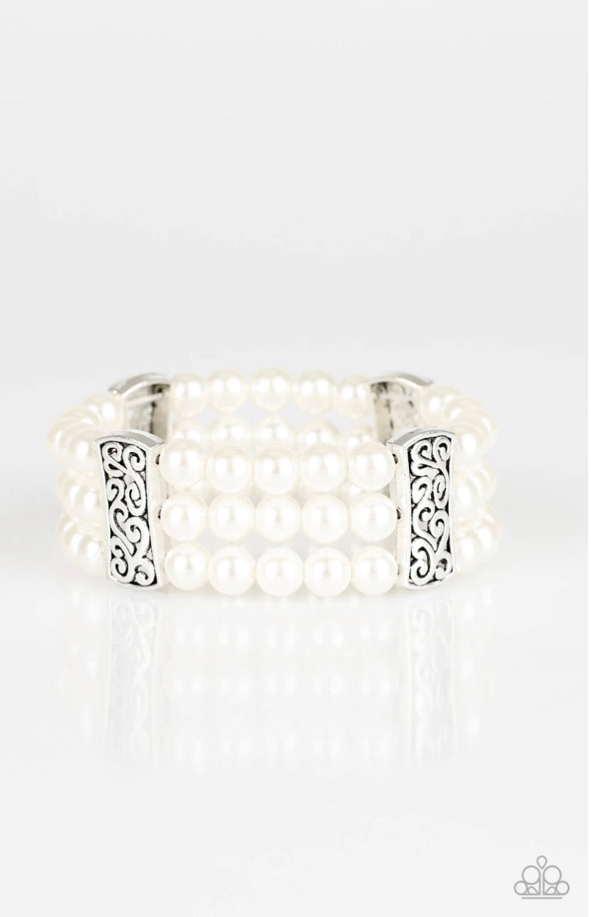 Ritzy Ritz- White Bracelet