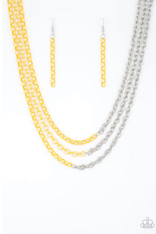 Turn Up The Volume- Yellow Necklace