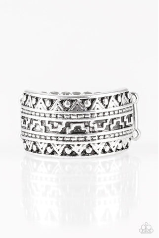 Textile Triumph- Silver Ring