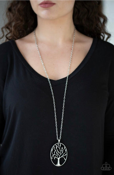 Well-Rooted- Silver Necklace
