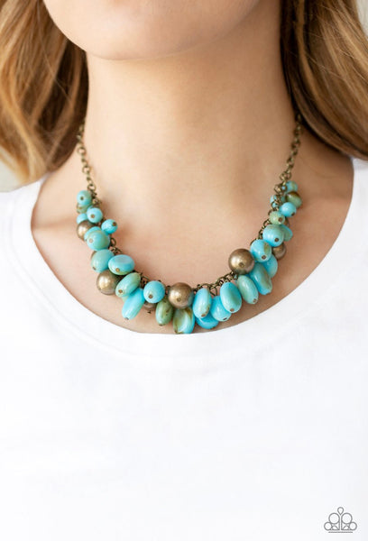 Full Out Fringe- Blue Necklace