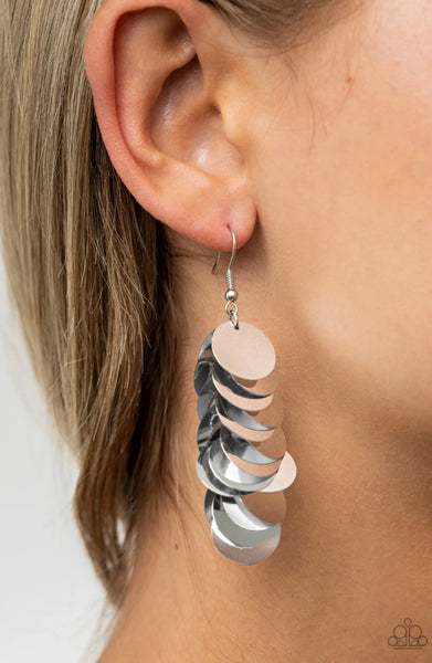 Now You Can Sequin It- Silver Earrings