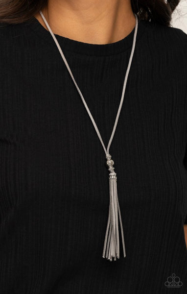 Hold My Tassel- Silver Necklace