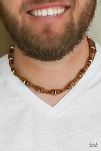 Wood You Believe It- Brown Urban Necklace