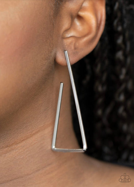Go Ahead And Tri- Silver Hoop Earrings