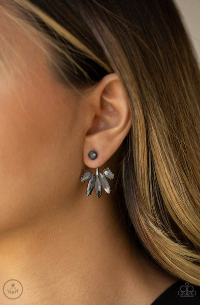 Stunningly Striking- Black Post Earrings