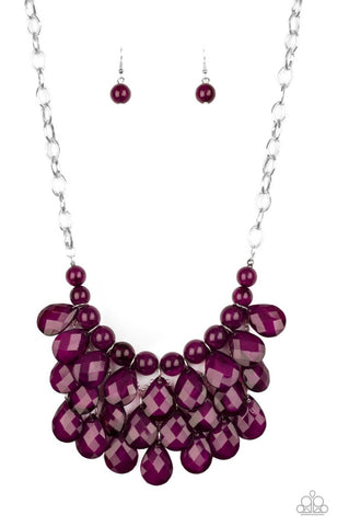 Sorry To Burst Your Bubble- Purple Necklace