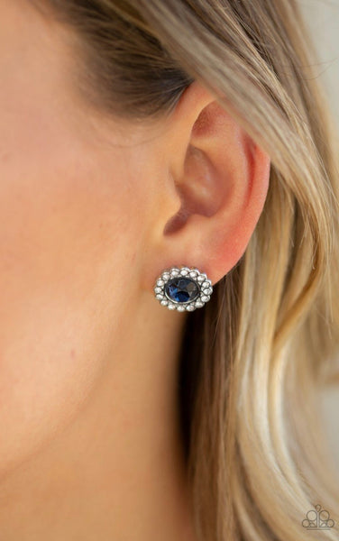 Floral Glow- Blue Post Earrings