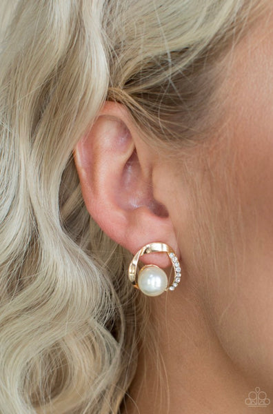 Stylishly Suave- Gold Post Earrings