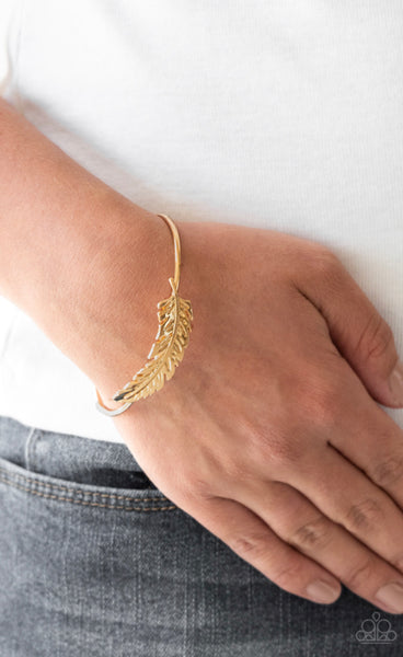 How Do You Like This Feather- Gold Bracelet