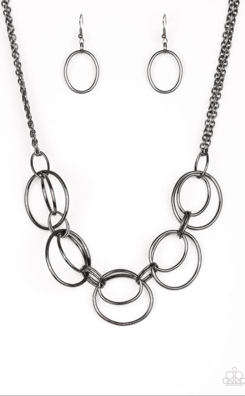 Urban Orbit- Black Necklace #1508