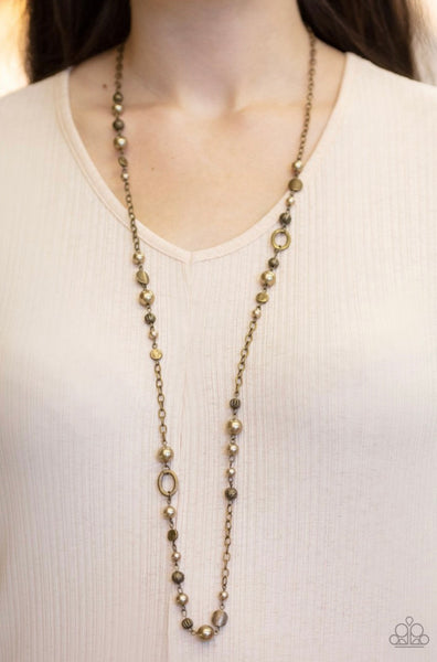 Make An Appearance- Brass Necklace