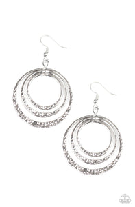 Metallic Ruffle- Silver Earrings