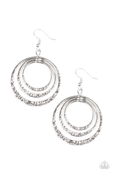 Metallic Ruffle- Silver Earrings